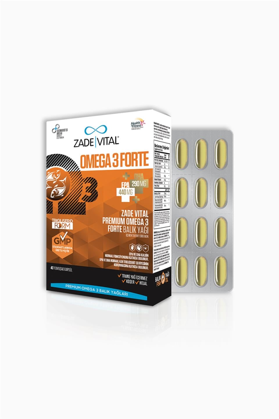 Zade Vital Omega 3 Forte 40 Yumuşak Kapsül | Zade Vital | Zade Vital Omega 3 Forte 40 Yumuşak Kapsül