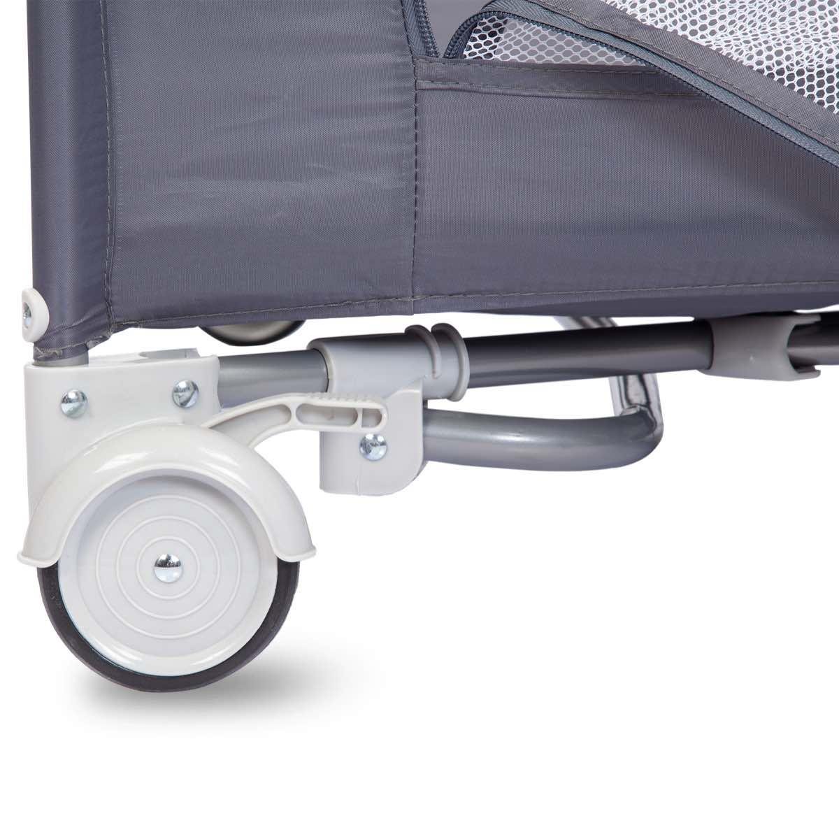 Calipso Bedside Anne Yanı Oyun Parkı 70*120 cm Gri - Ayıcık Desenli