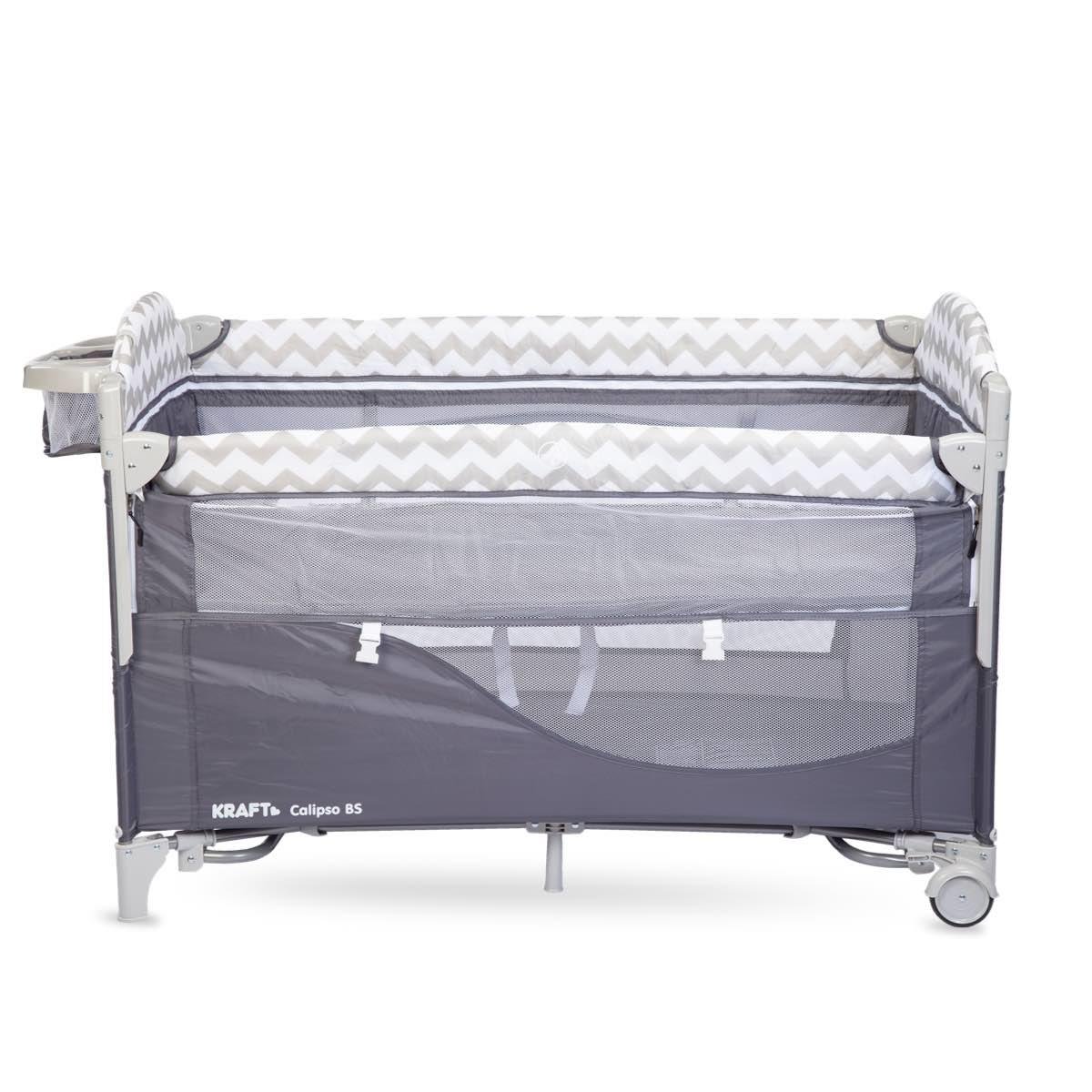 Calipso Bedside Anne Yanı Oyun Parkı 70*120 cm Gri - Ayıcık Desenli