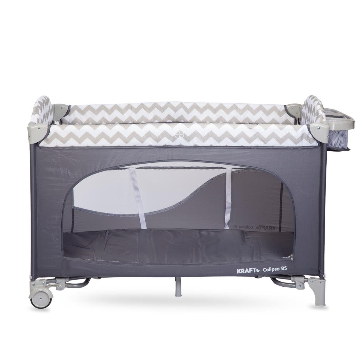 Calipso Bedside Anne Yanı Oyun Parkı 70*120 cm Gri - Ayıcık Desenli