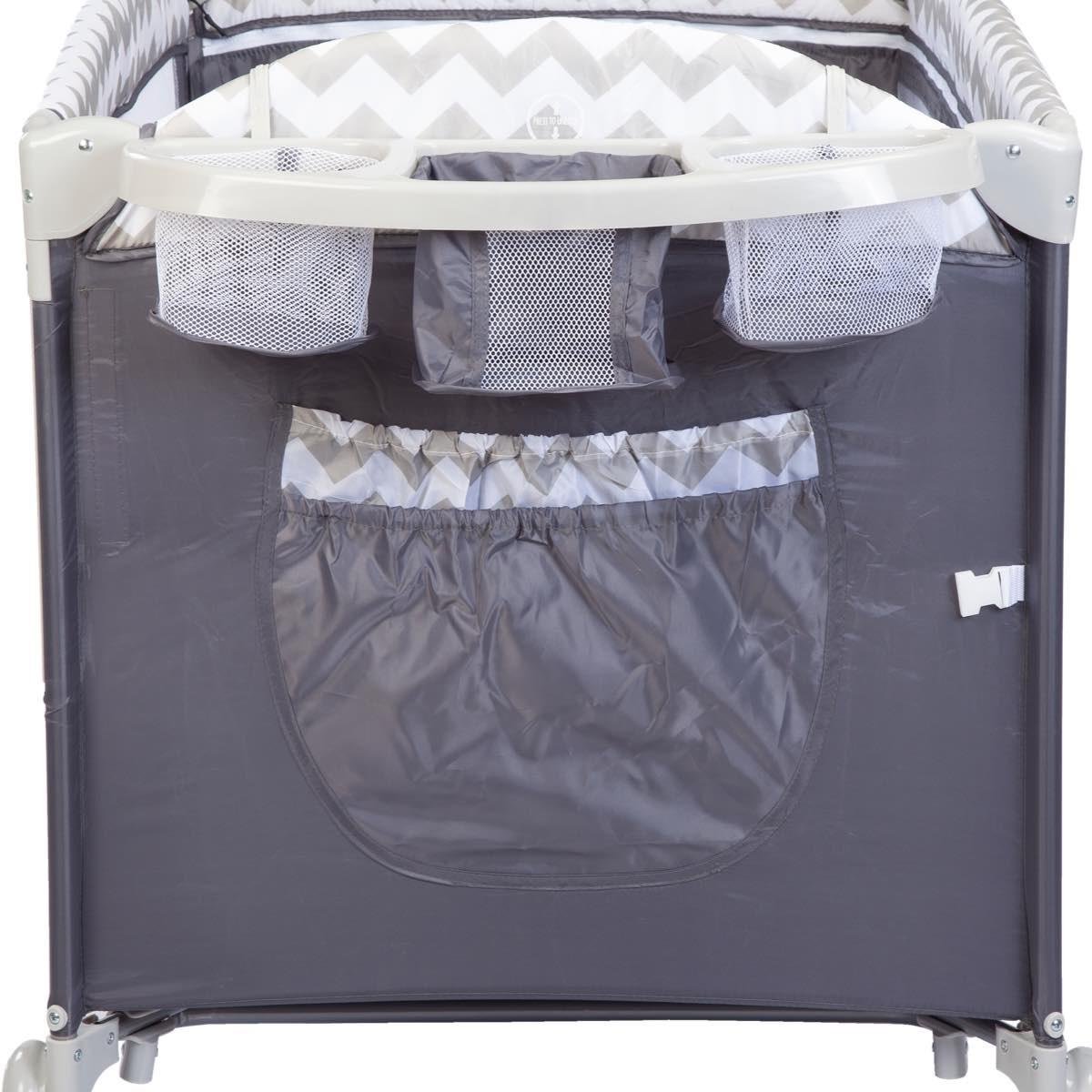 Calipso Bedside Anne Yanı Oyun Parkı 70*120 cm Gri - Ayıcık Desenli