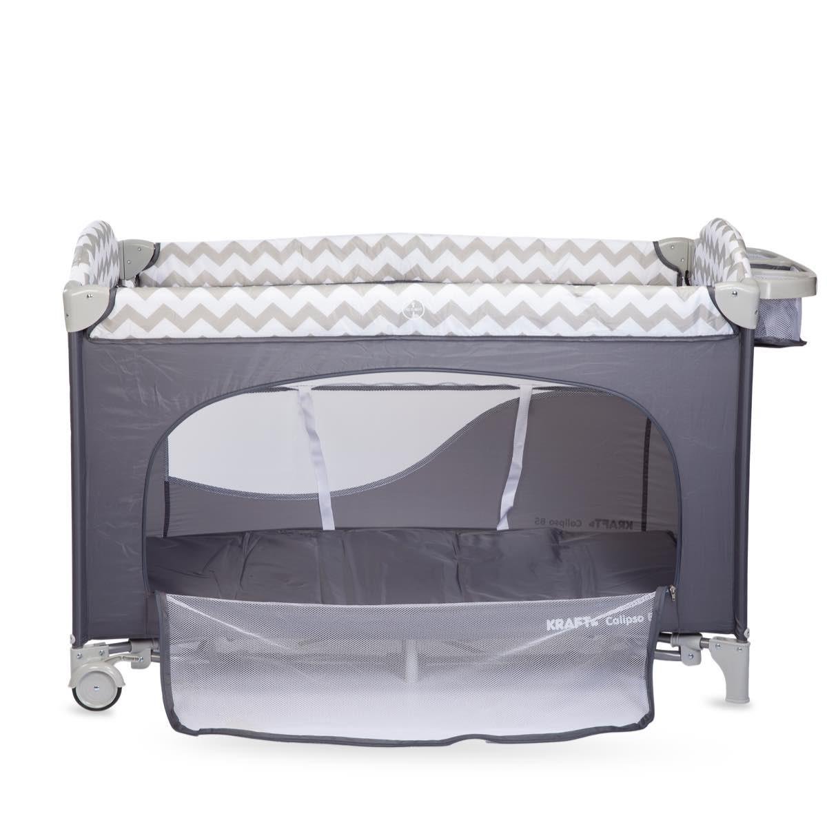 Calipso Bedside Anne Yanı Oyun Parkı 70*120 cm Gri - Ayıcık Desenli