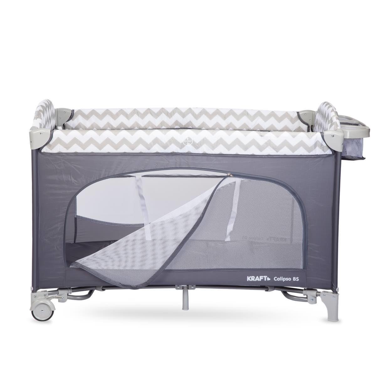 Calipso Bedside Anne Yanı Oyun Parkı 70*120 cm Gri - Ayıcık Desenli