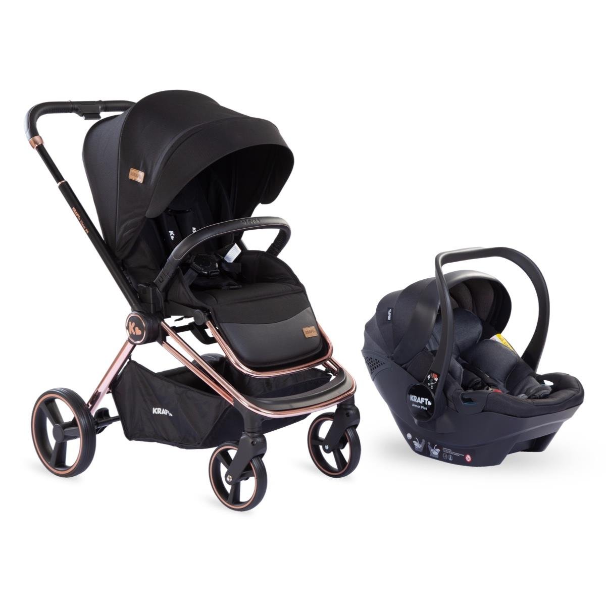 Cheer PR Travel Sistem Bebek Arabası Siyah Rose Gold