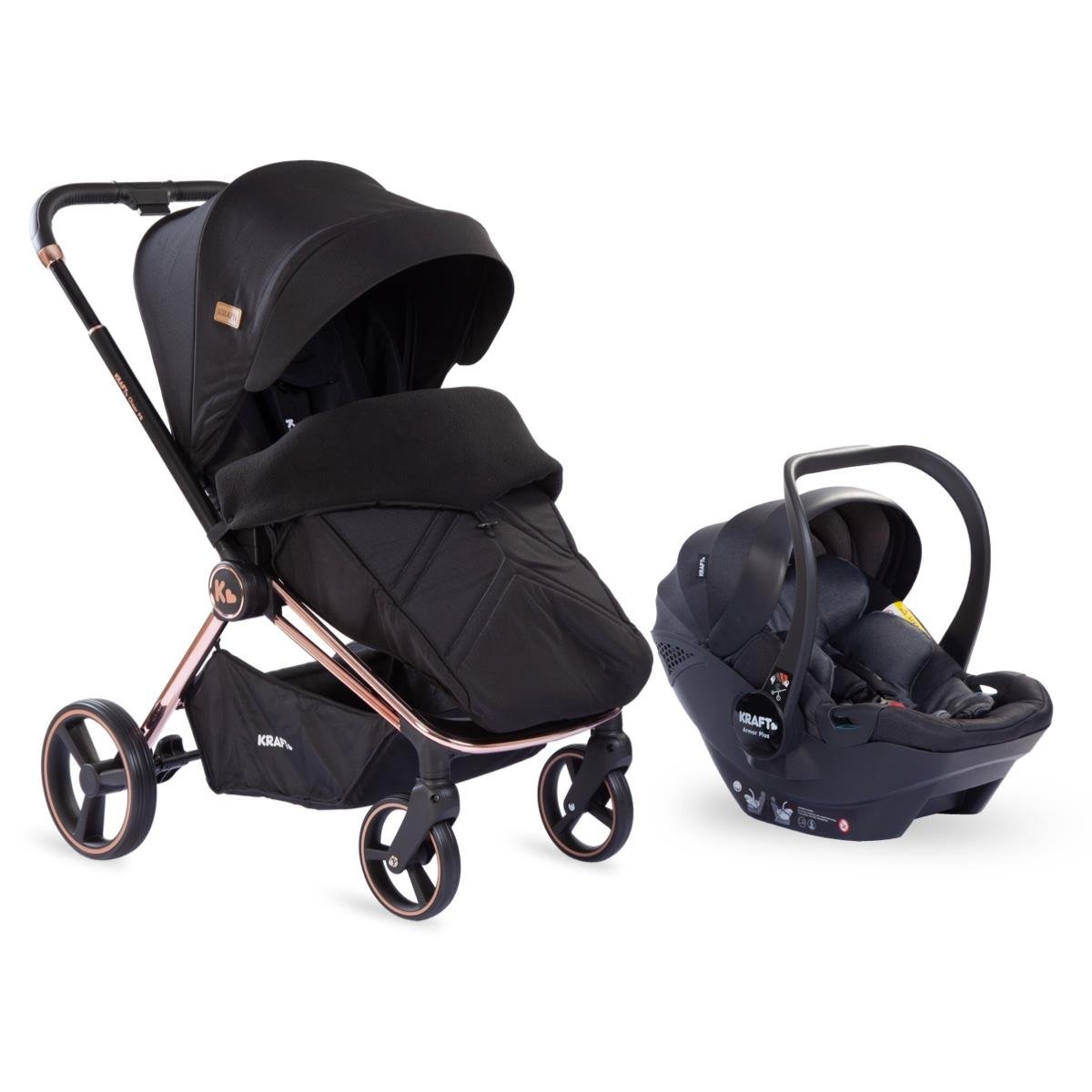 Cheer PR Travel Sistem Bebek Arabası Siyah Rose Gold