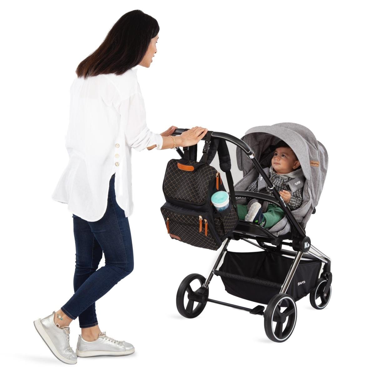 Diamond Bebek Bakım Sırt Çantası Siyah