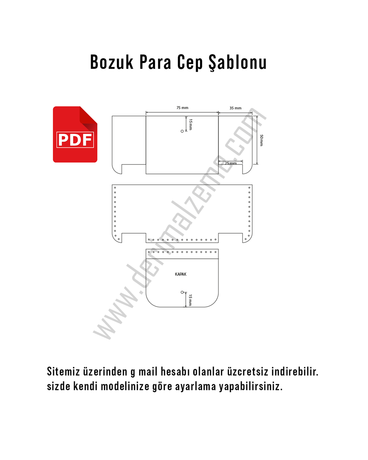 Cüzdan-Ücretsiz Şablon ( Free Pdf Pattern) | derimalzeme.comCüzdan Bozuk Para Cep Şablonu