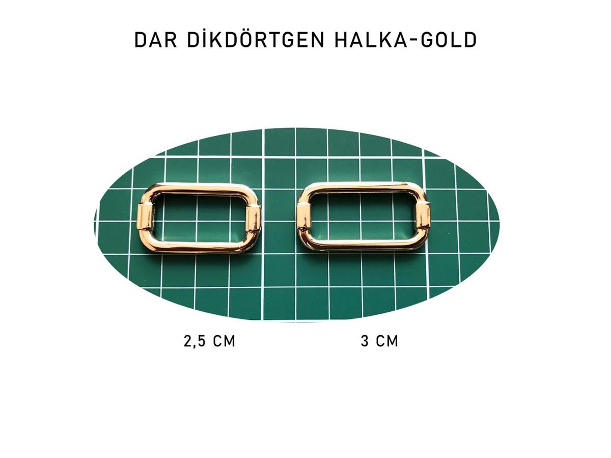 Dar Dikdörtgen Halka gold (Premium)|wwww.derimalzeme.comDar Dikdörtgen Halka Gold Premium