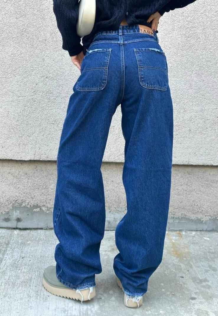The Bark  Kadın Baggy Jean Pantolon 40402 Mavi