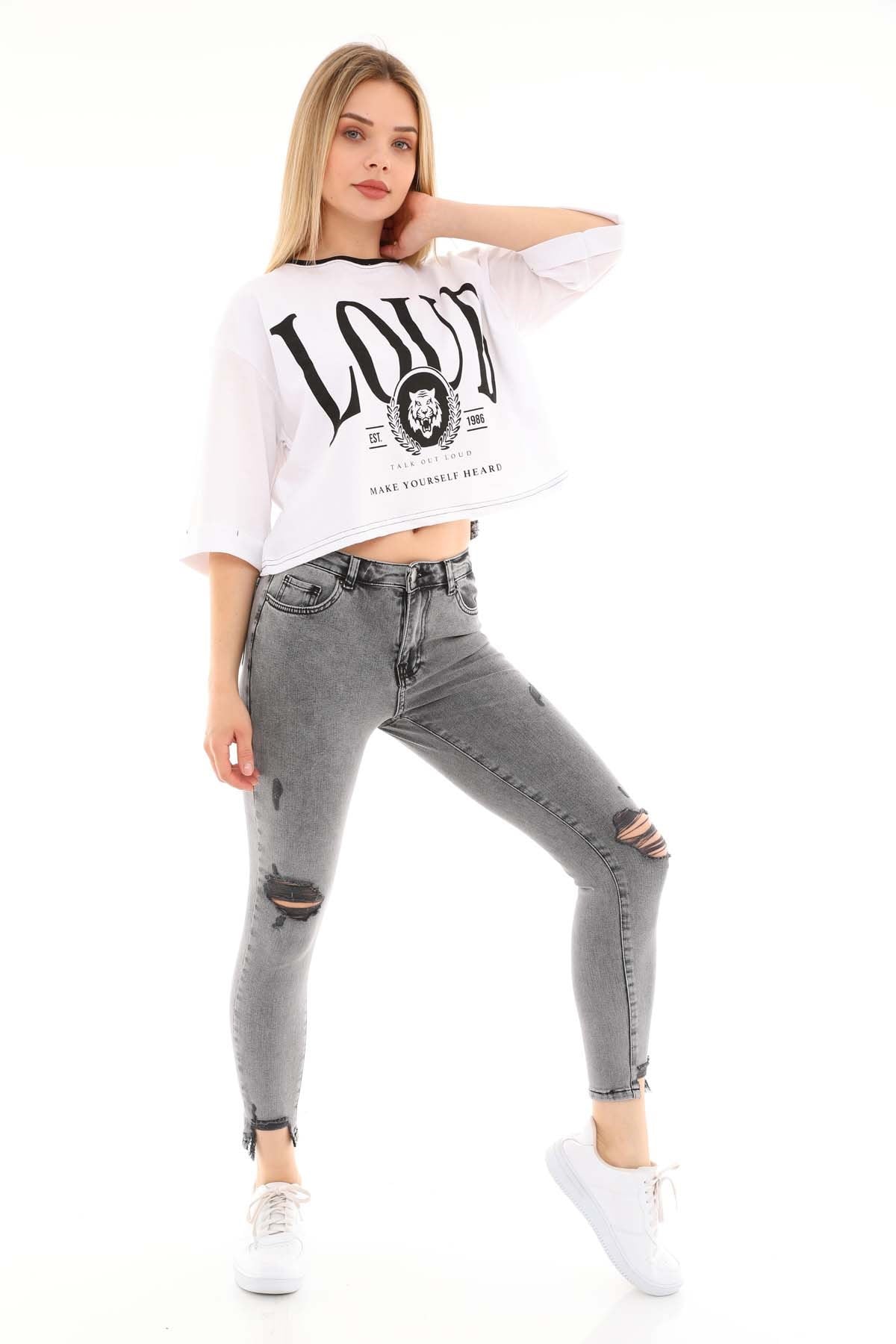 The Bark Kadın Skinny Jean Pantolon 4065-808 Gri