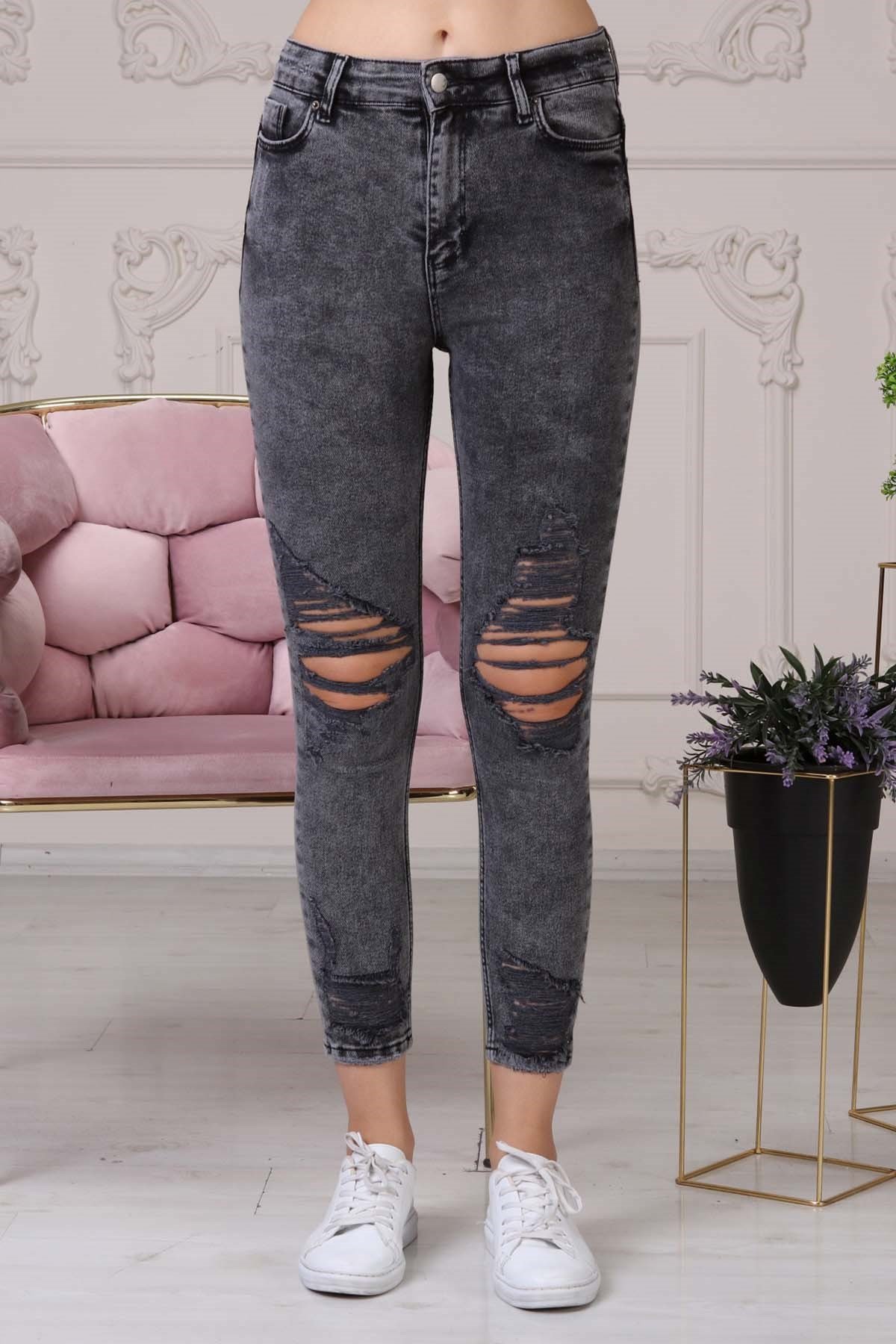 The Bark Lazer Kesim Kadın Skinny Jean Pantolon 4044-895 Siyah