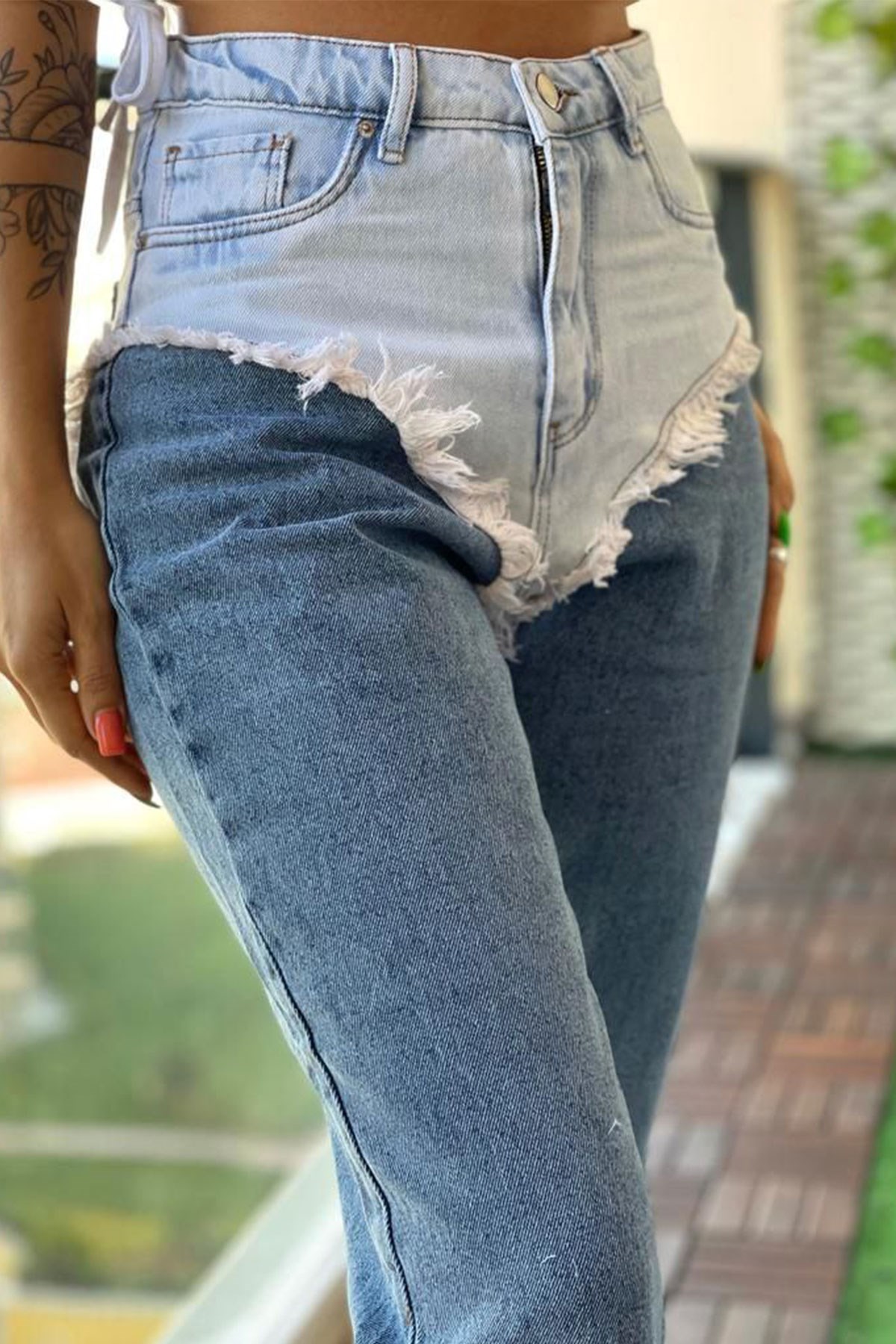 The Bark Mom Jean Kadın Pantolon 4546 Mavi