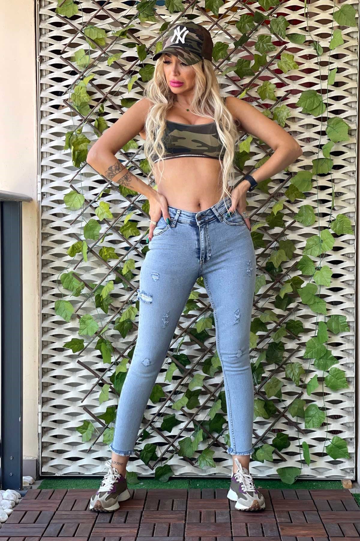 The Bark Nancy Kadın Skinny Jean Pantolon N992 Açık Mavi