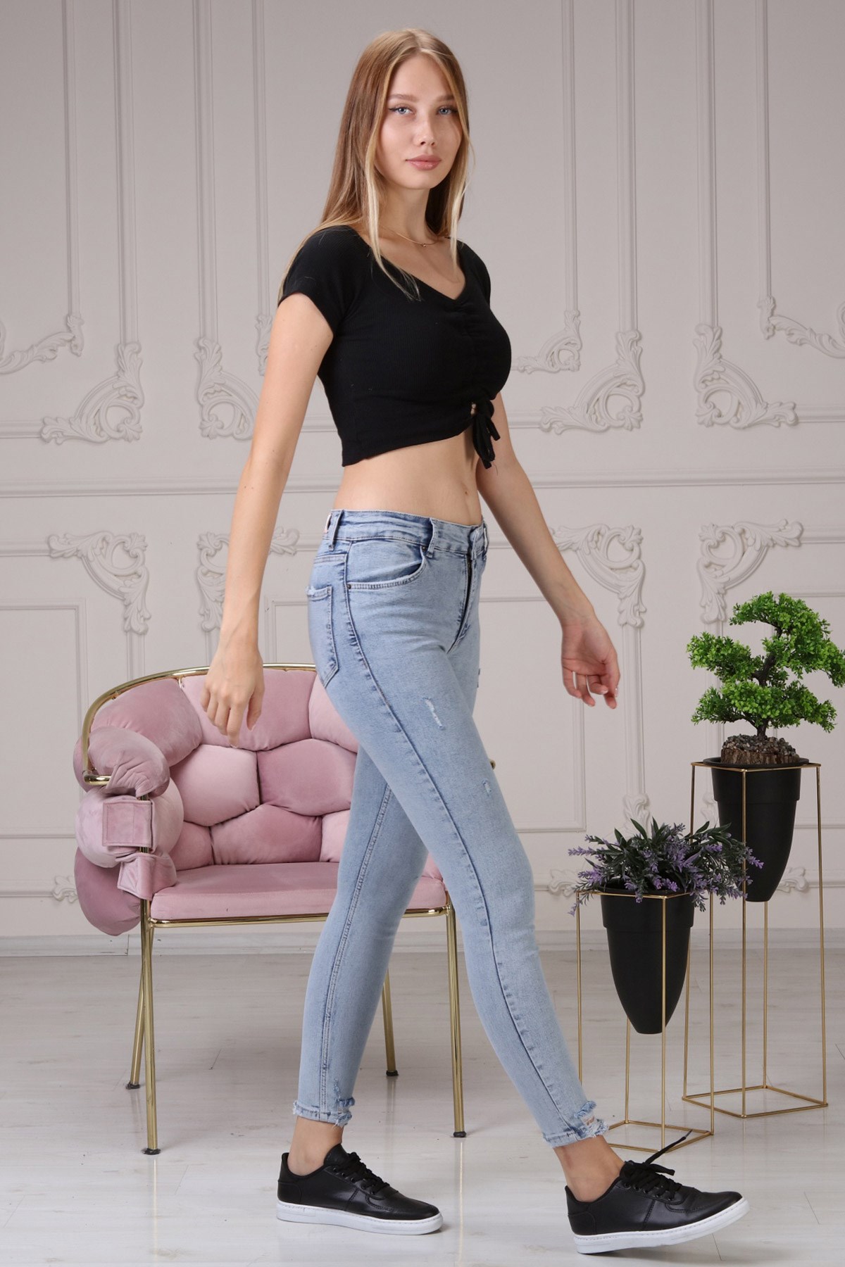 The Bark Nancy Skinny Jean Kadın Pantolon N946 Buz Mavisi