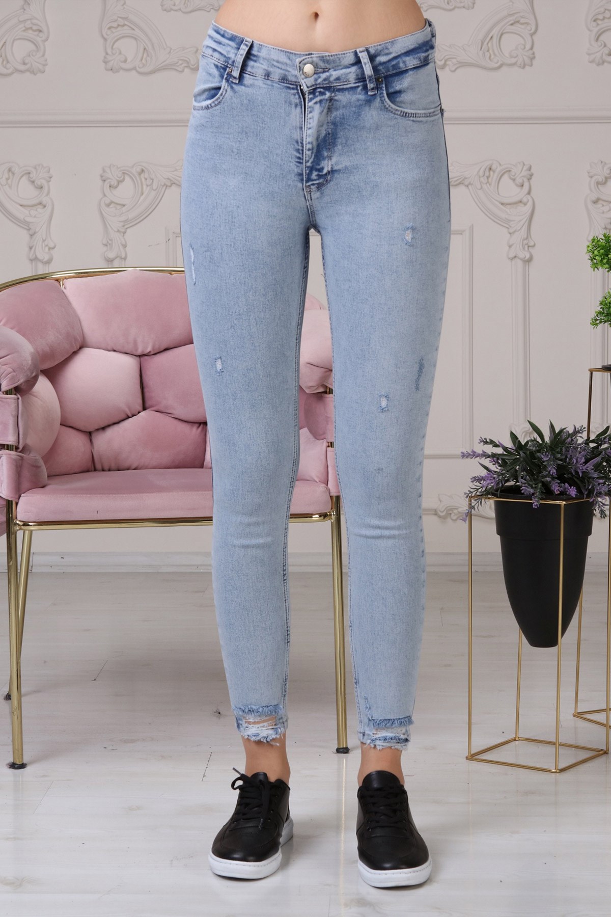 The Bark Nancy Skinny Jean Kadın Pantolon N946 Buz Mavisi