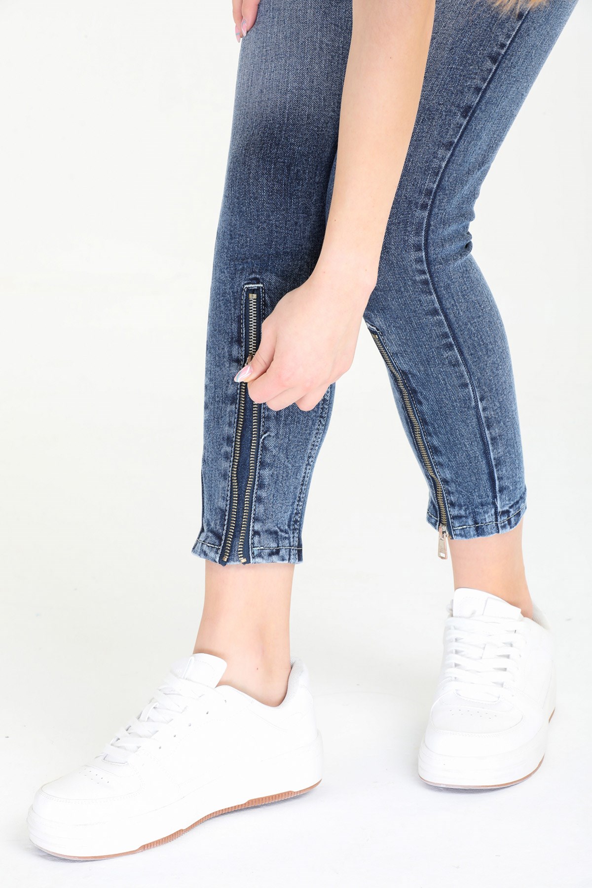 The Bark Önü Fermuarlı Skinny Jean 4055 Mavi