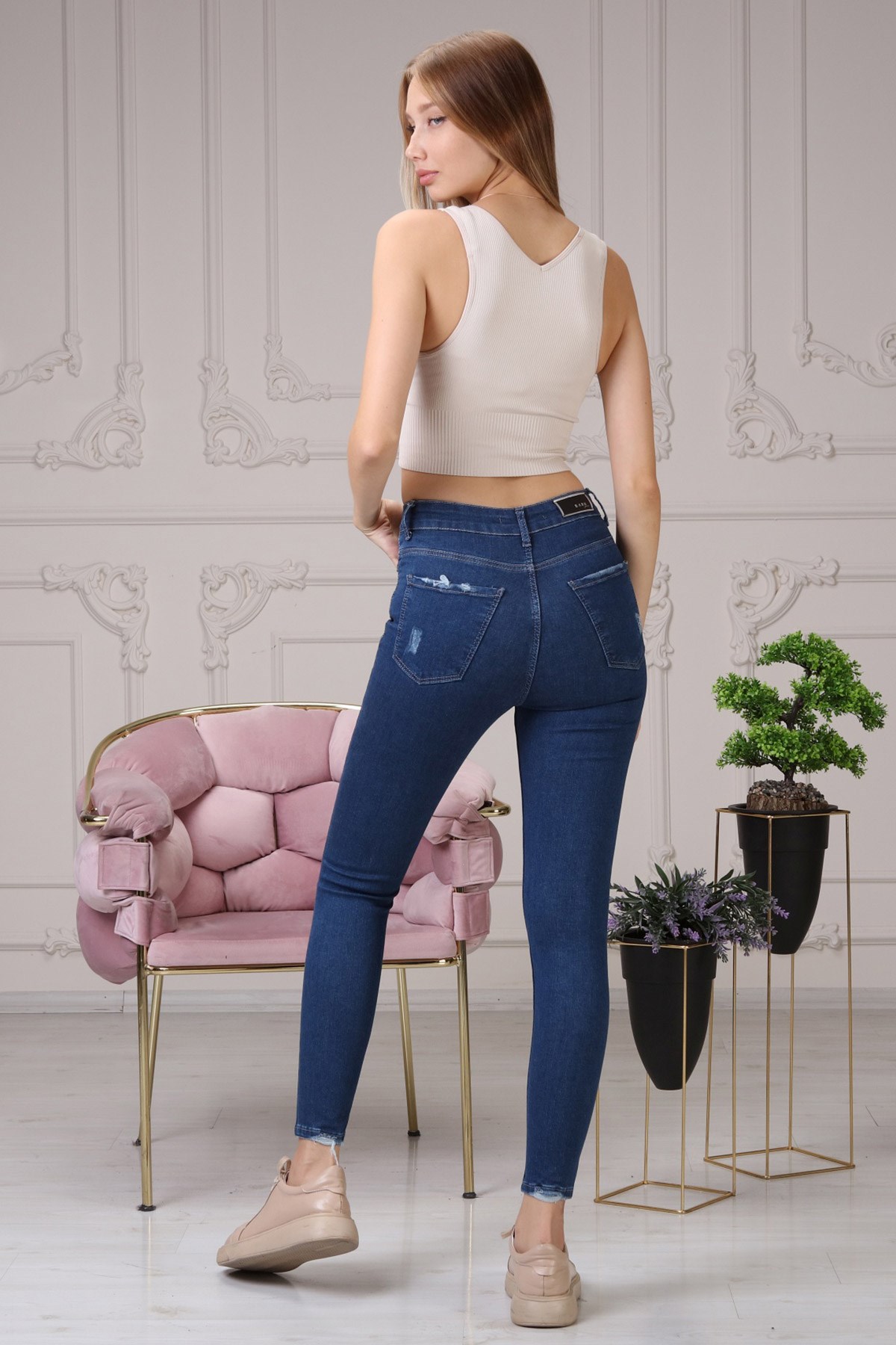 The Bark Skinny Jean Kadın Pantolon 1031-950 Lacivert