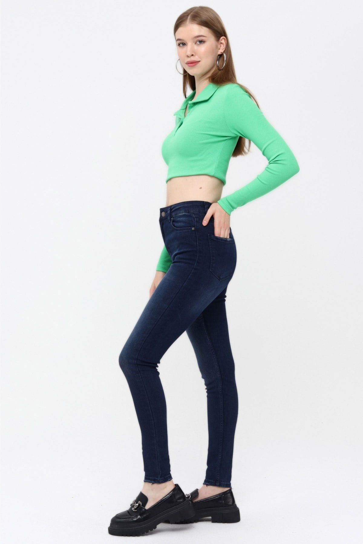 The Bark Skinny Jean Kadın Pantolon 1031-264 Lacivert