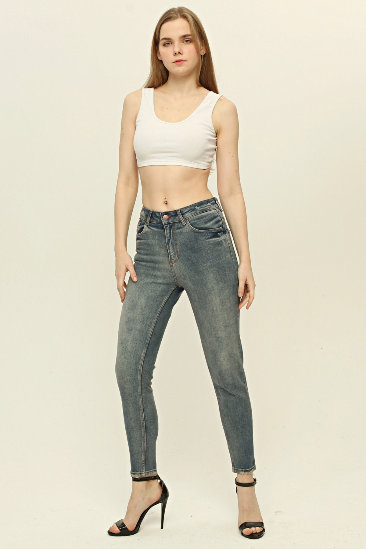 The Bark Skinny Jean Kadın Pantolon 1037-001A Mavi