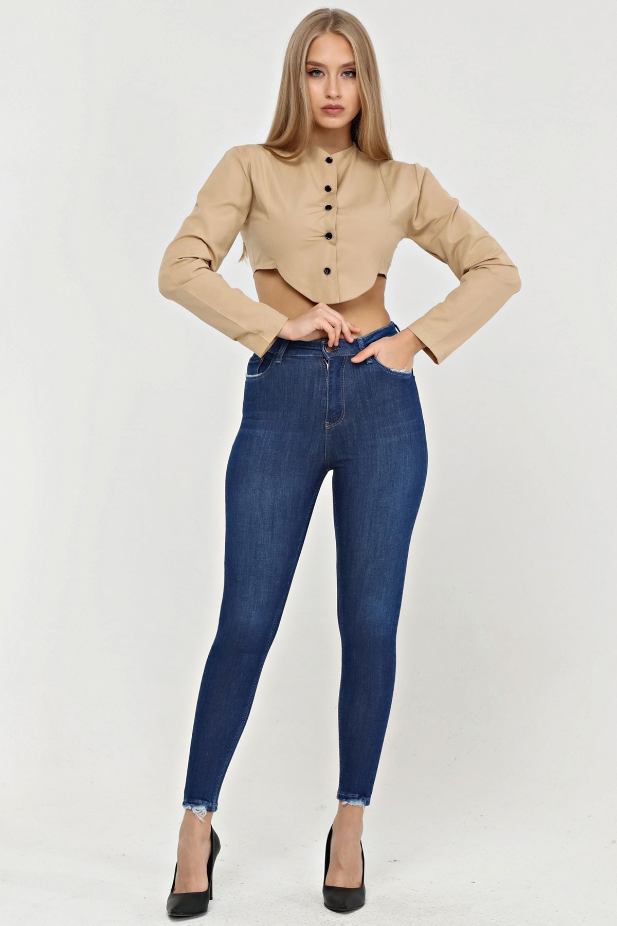 The Bark Skinny Jean Kadın Pantolon 1031-967 Mavi