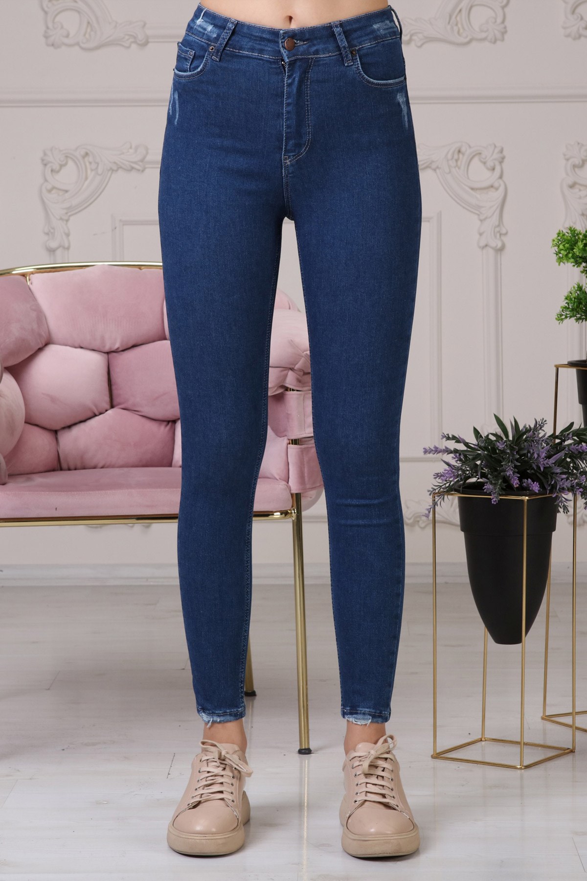 The Bark Skinny Jean Kadın Pantolon 1031-950 Lacivert
