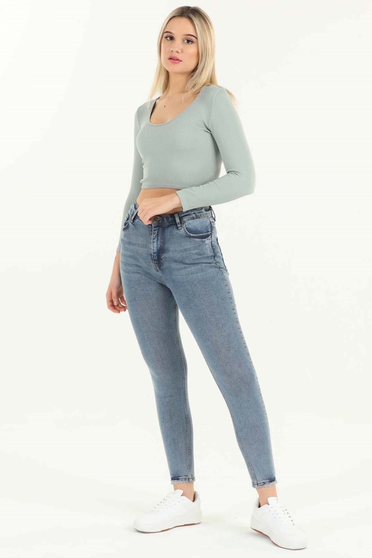 The Bark Skinny Jean Kadın Pantolon 1031-991 Mavi