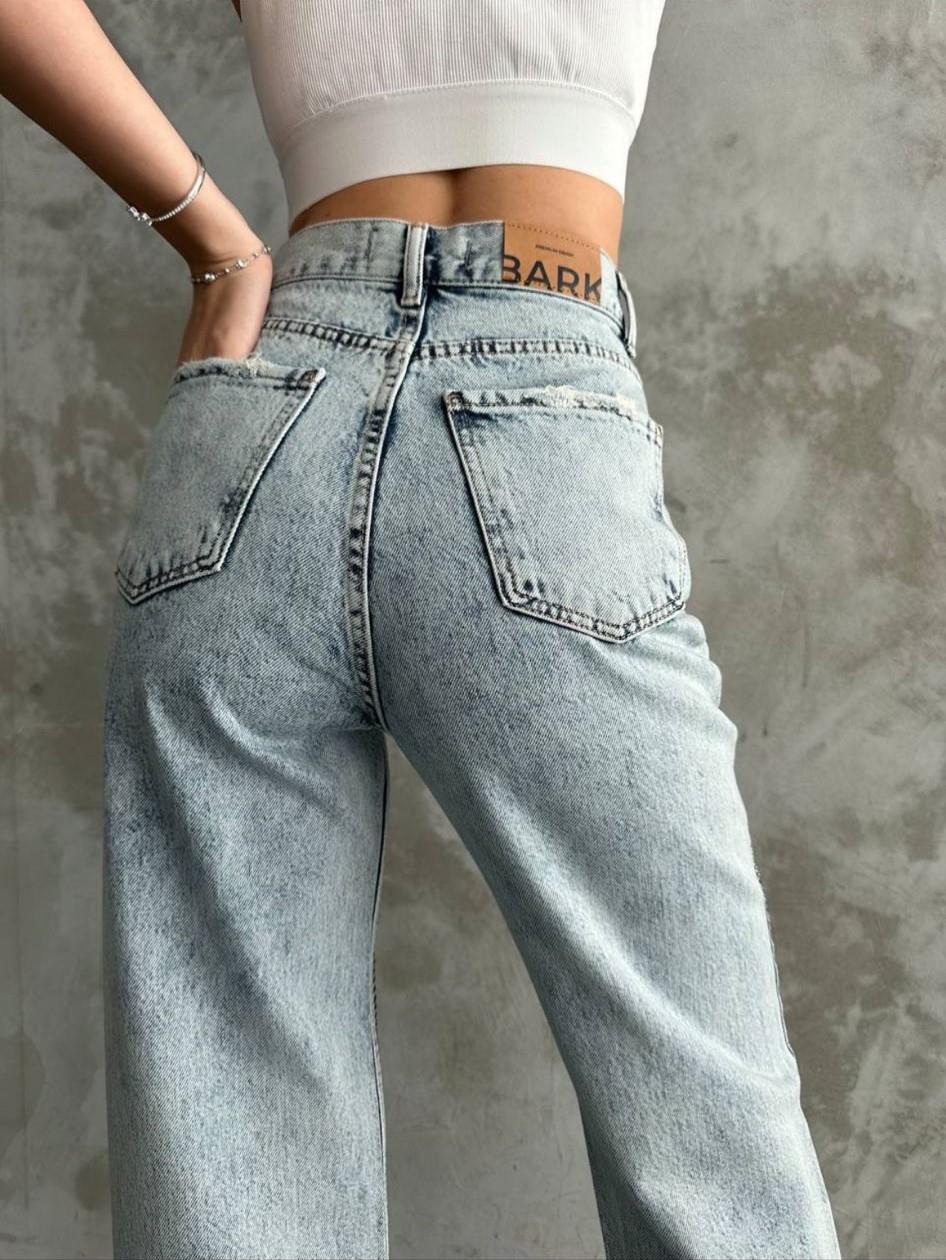 The Bark Taşlı Baggy Kadın Jean Pantolon 40313 Mavi