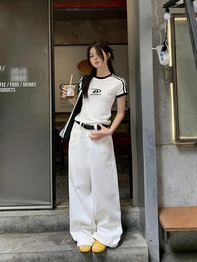 Achock Baskılı Şeritli Bluz Body Crop
