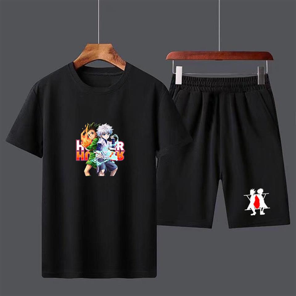 Anime Hunter X Hunter Unisex Oversize Siyah T-shirt & Şort İkili Takım