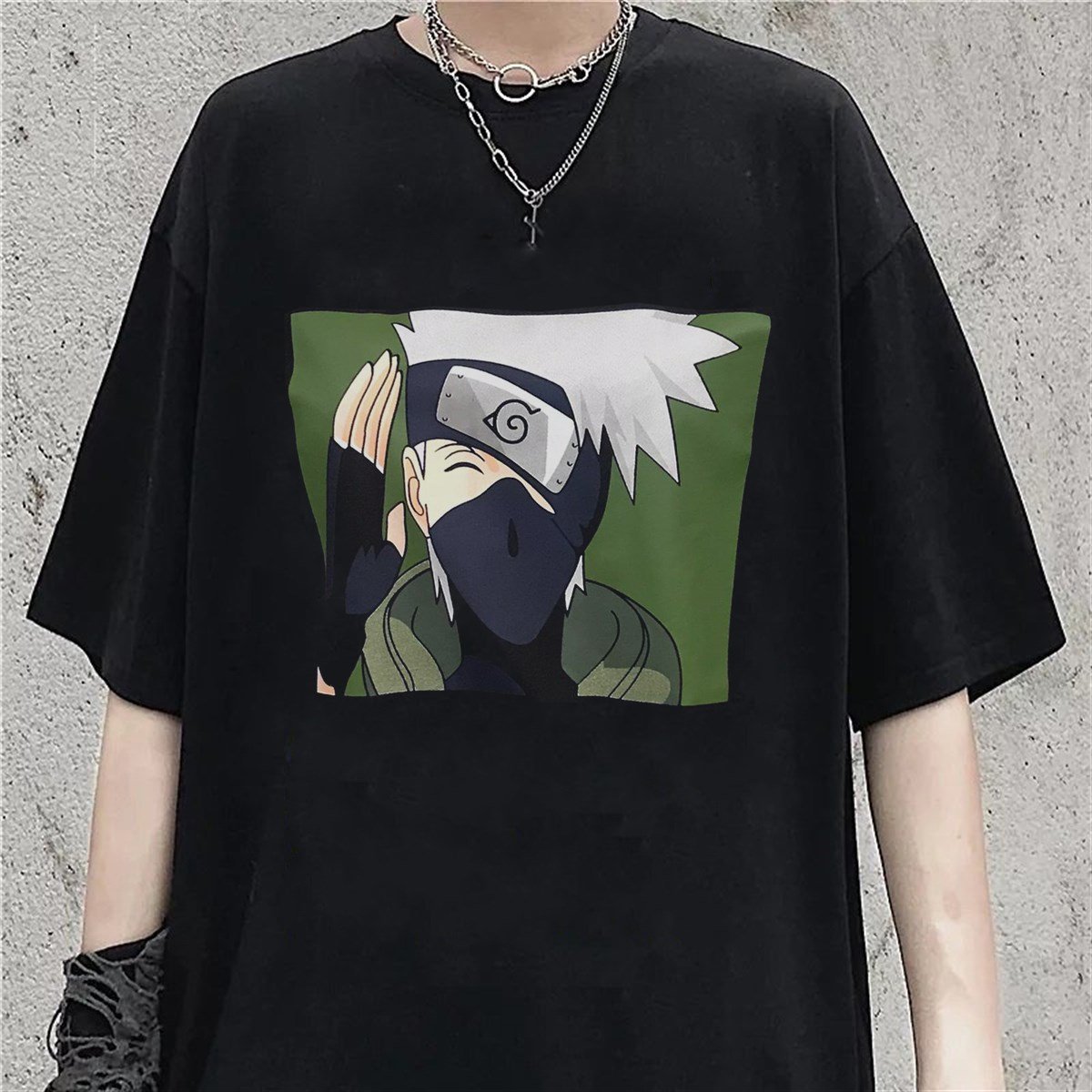 Anime Kakashi Hatake Baskılı Unisex T-shirt
