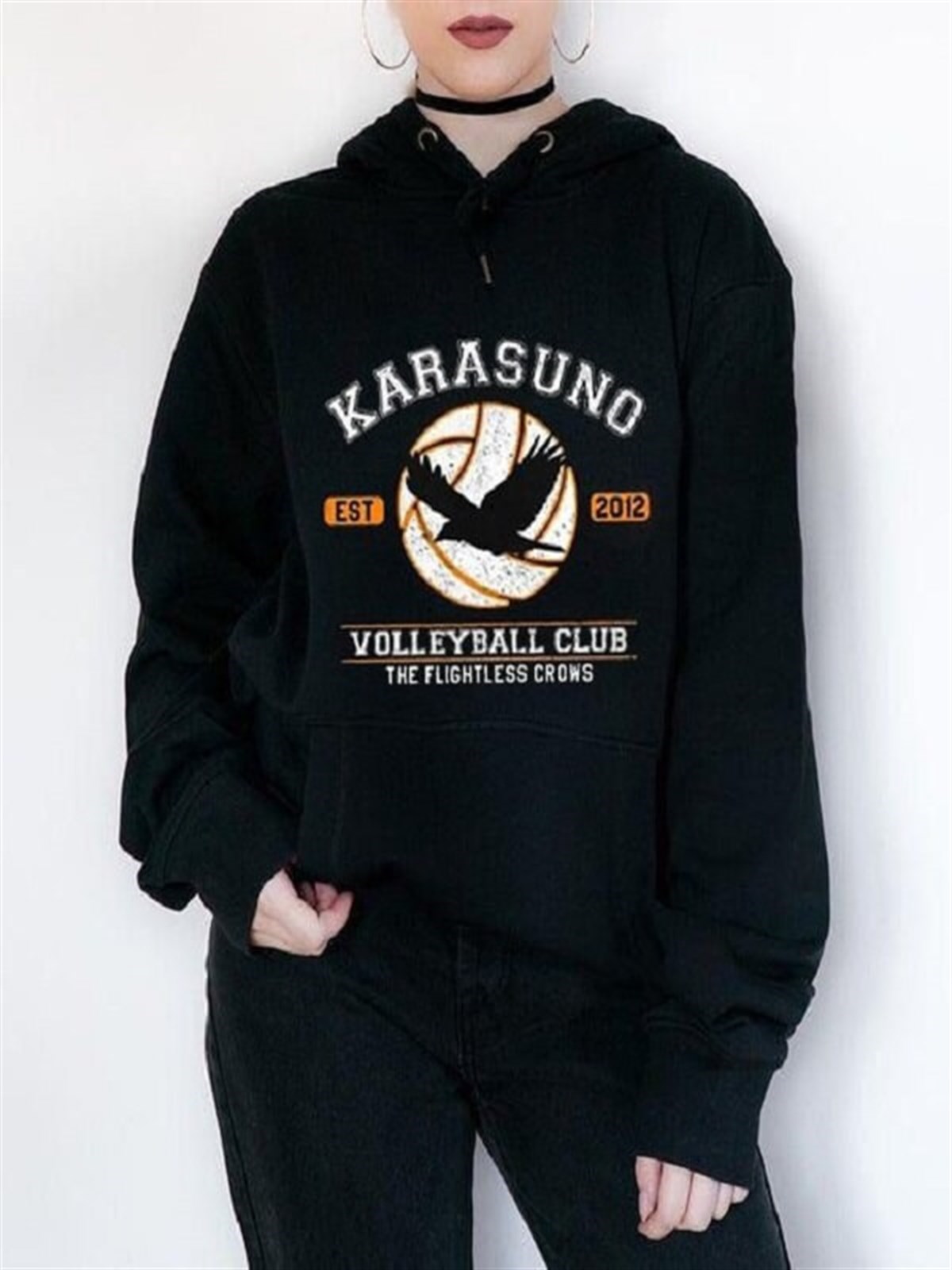 Anime Kawaii Karasuno Oversize (unisex) Kapşonlu Hoodie