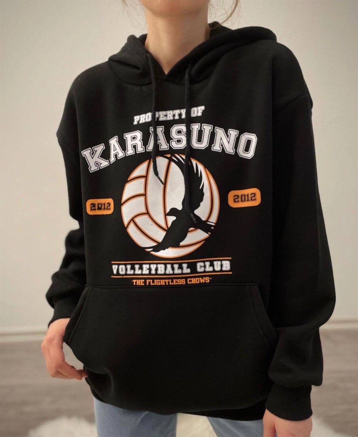 Anime Kawaii Karasuno Oversize (unisex) Kapşonlu Hoodie