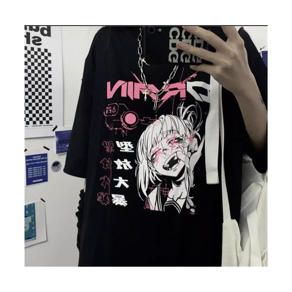 Anime My Hero Academia Toga Karikatür Unisex Oversize T-shirt