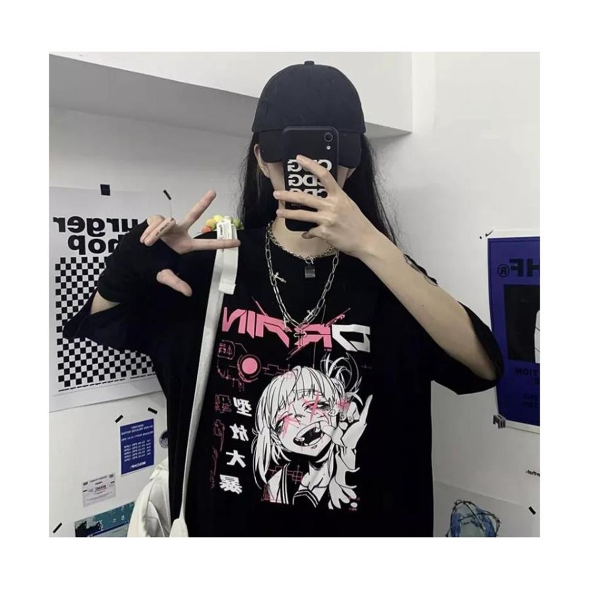 Anime My Hero Academia Toga Karikatür Unisex Oversize T-shirt