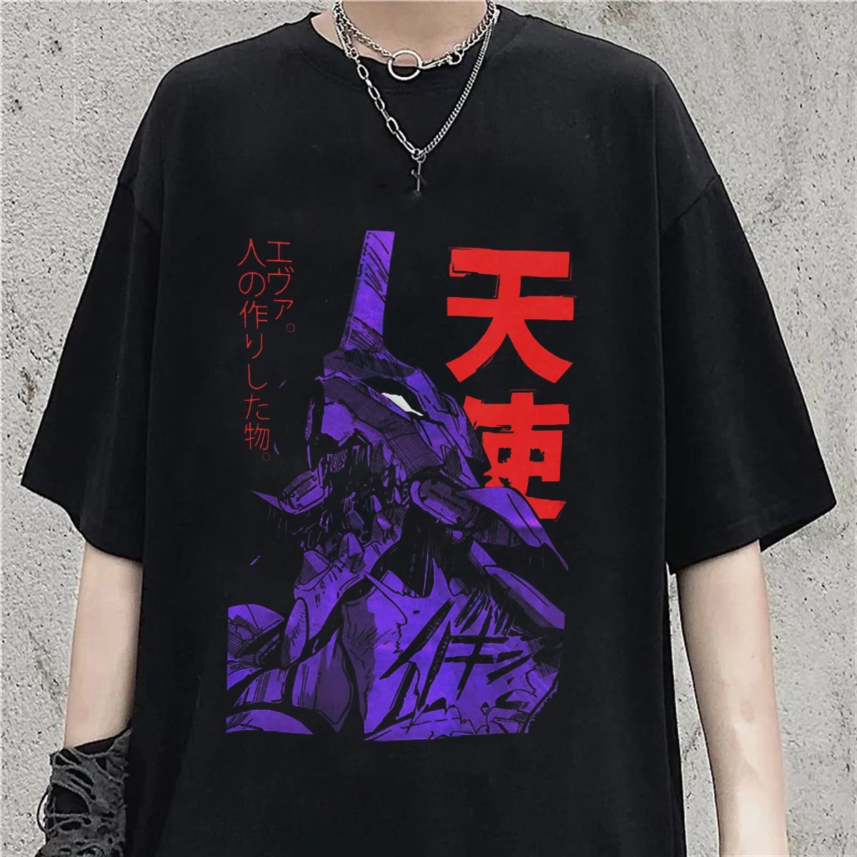 Anime Neon Genesis Evangelion Siyah Unisex Tshirt
