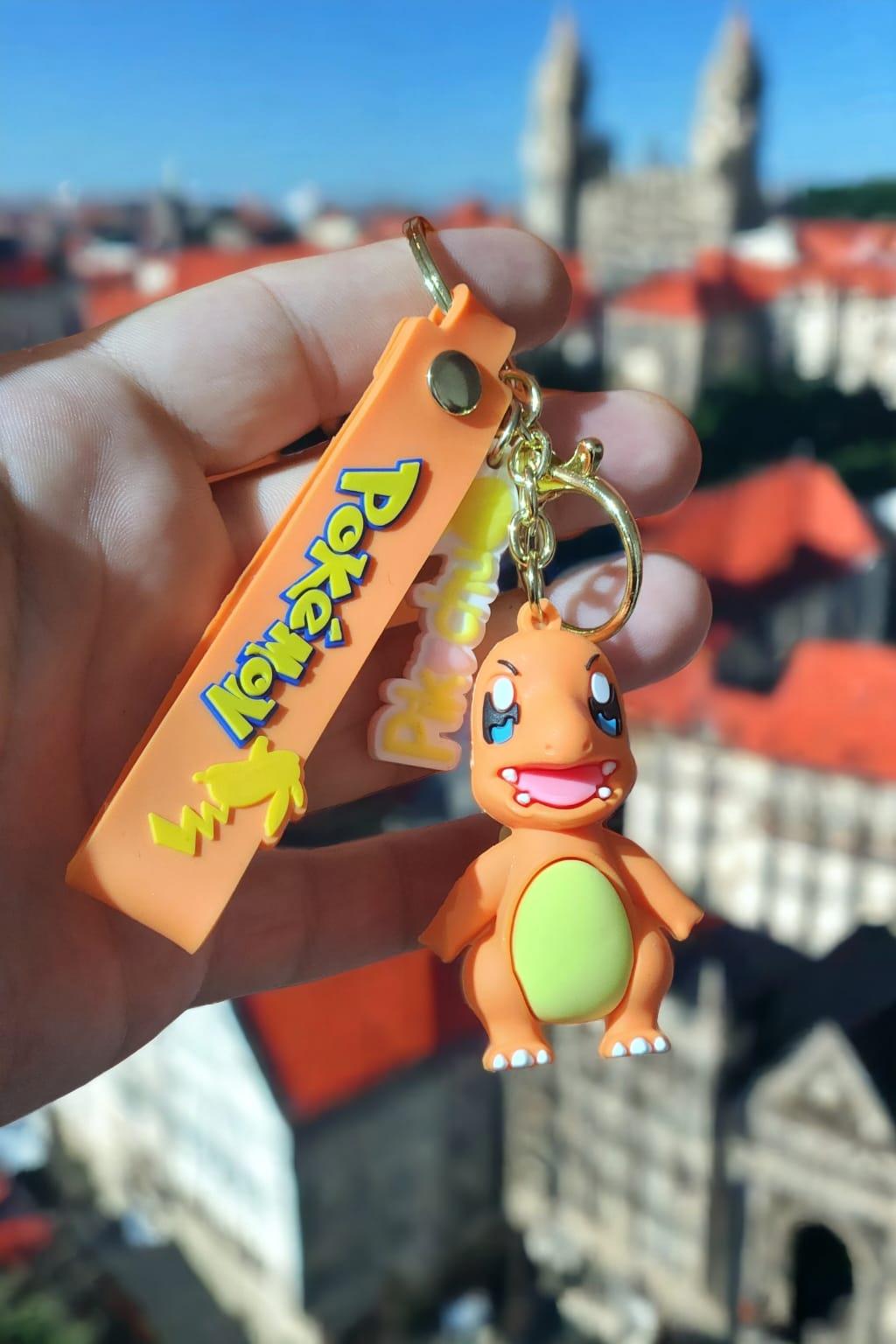 Anime Pokemon Charmander Figürlü Silikon Anahtarlık