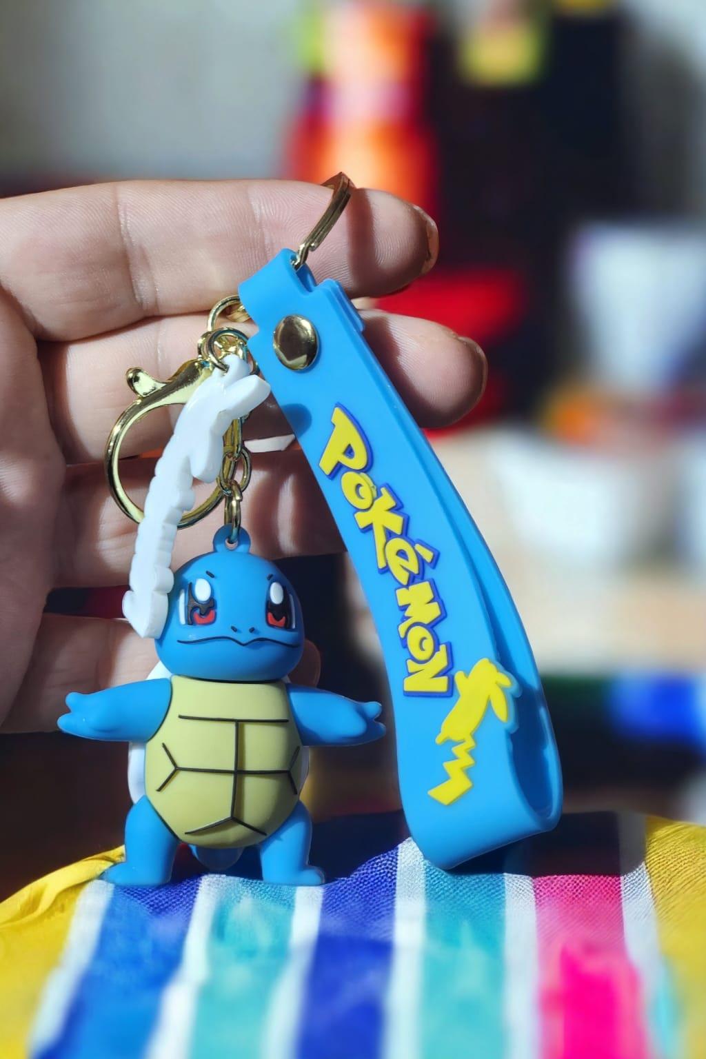 Anime Pokemon Squirtle Figürlü Silikon Anahtarlık
