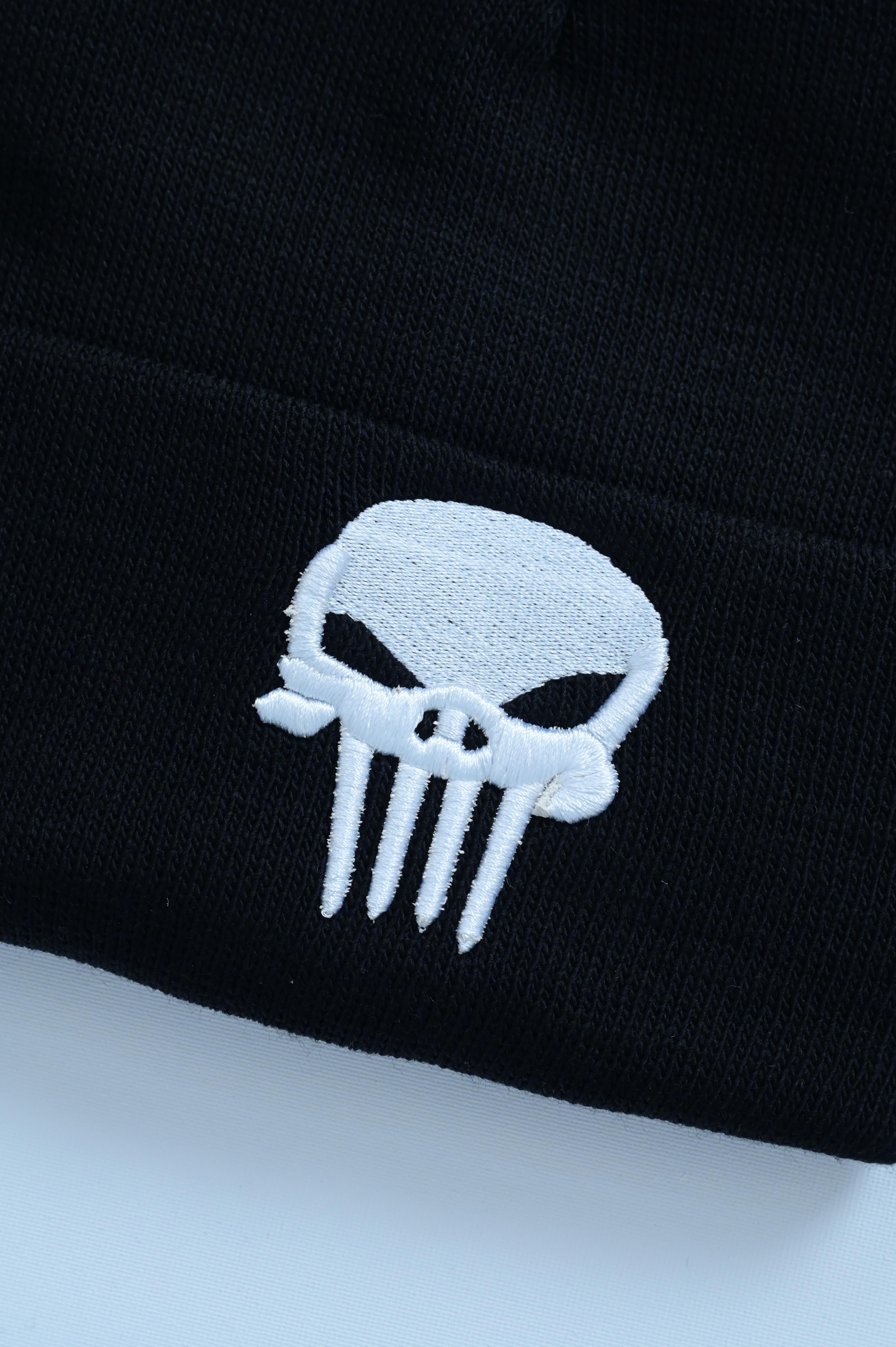 Anime Punisher Nakış İşleme Unisex Siyah  Bere