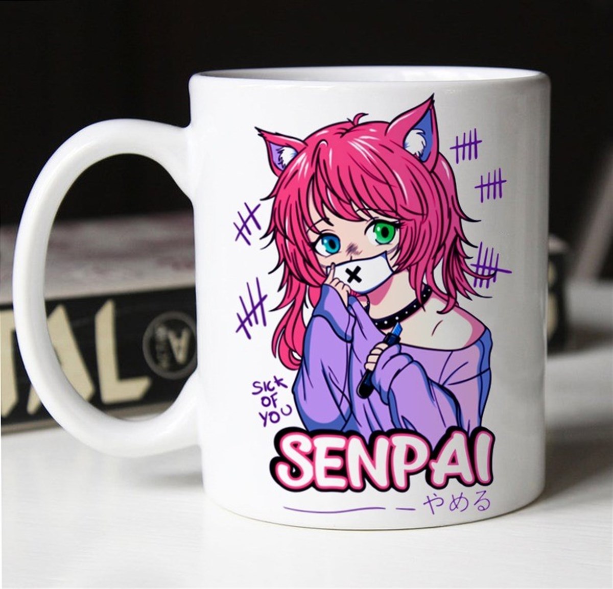 Anime Senpai Face Seramik Kupa