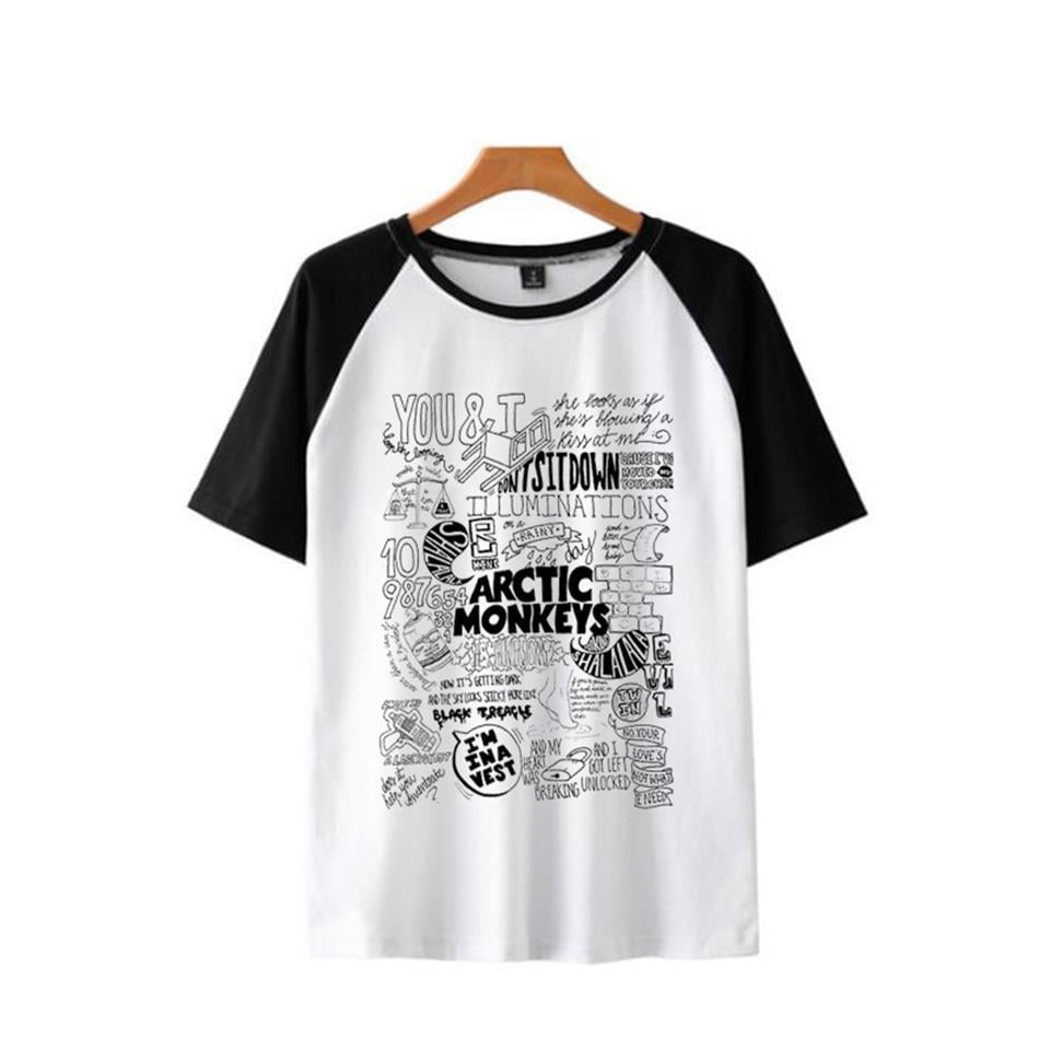 Arctic Monkeys Poster Baskılı Raglan Sleeve Beyaz Unisex Oversize T-shirt