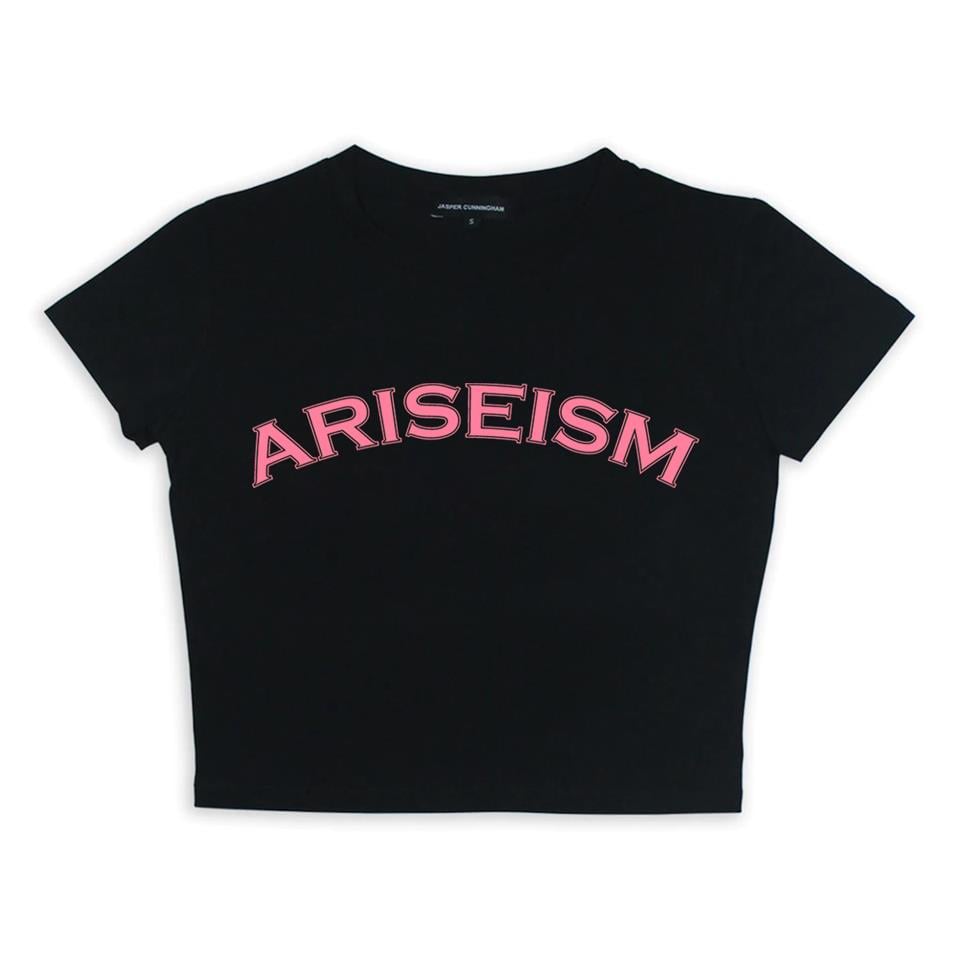 Ariseism Baskılı Siyah Crop