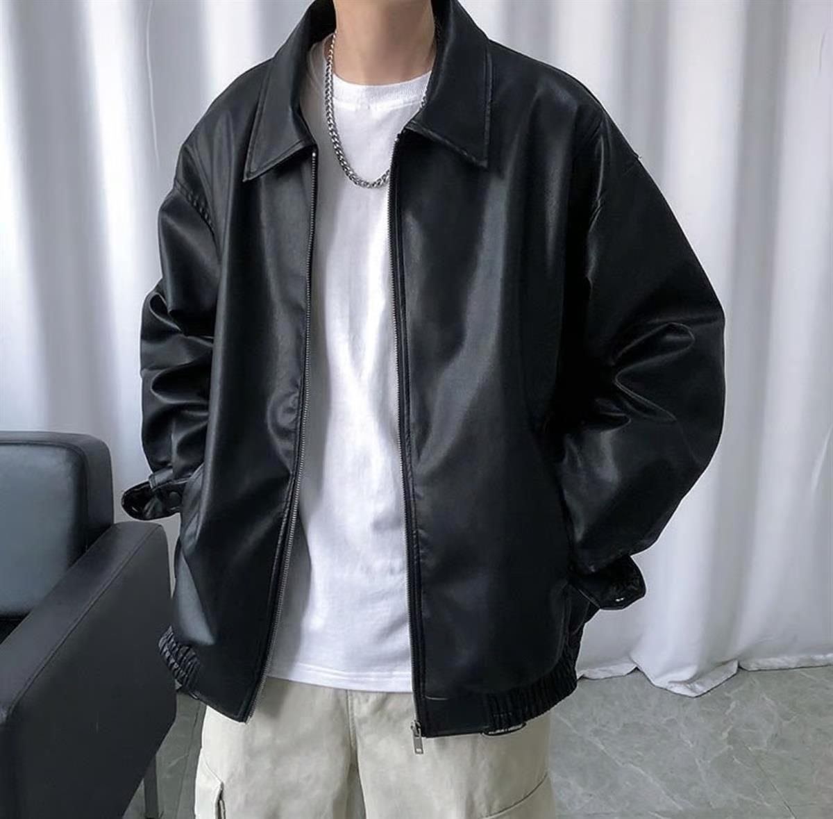 Artic Monkeys Baskılı Streetwear Siyah Oversize Unisex Astarlı Deri Ceket