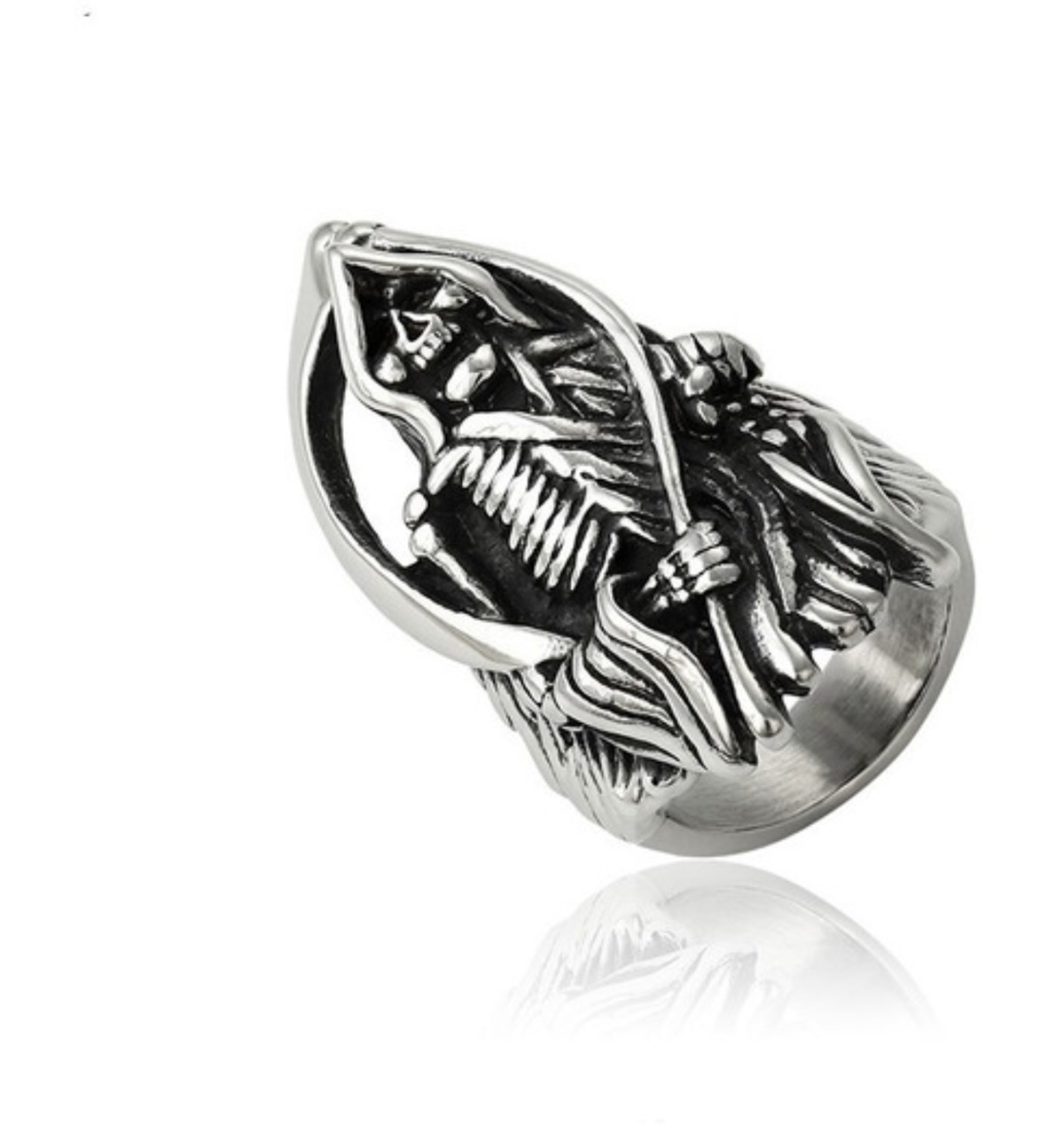 ASTAINLESS STEEL GRIM REAPER Motorcu Yüzüğü
