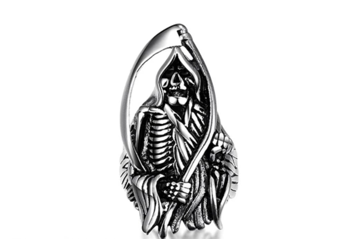 ASTAINLESS STEEL GRIM REAPER Motorcu Yüzüğü
