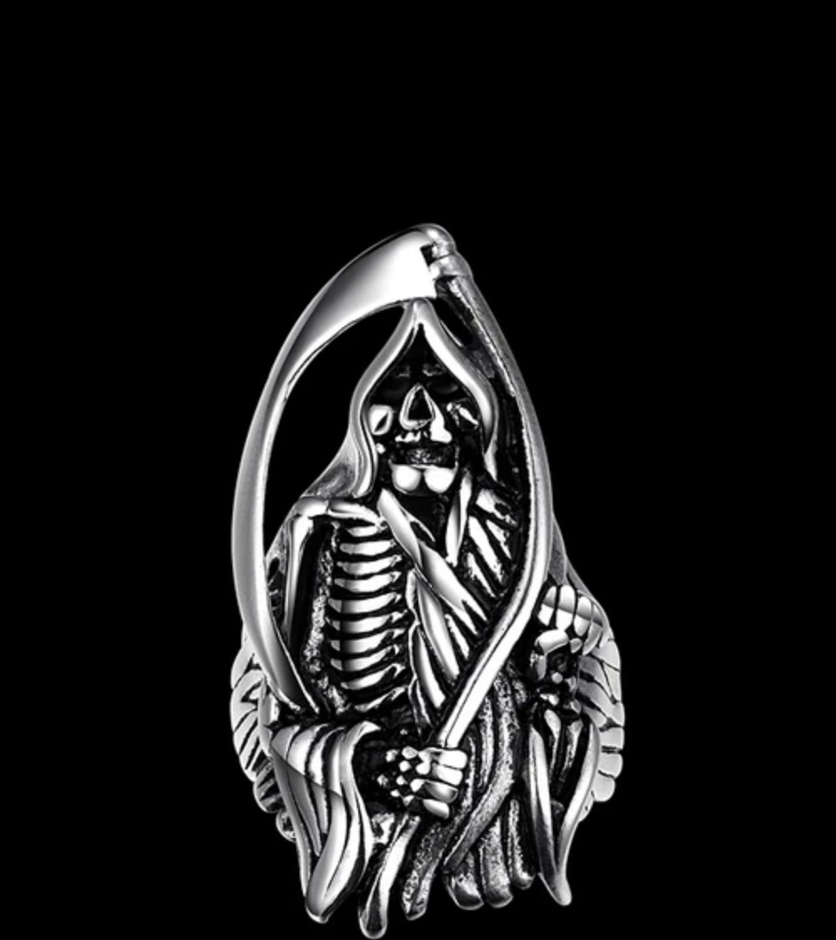 ASTAINLESS STEEL GRIM REAPER Motorcu Yüzüğü