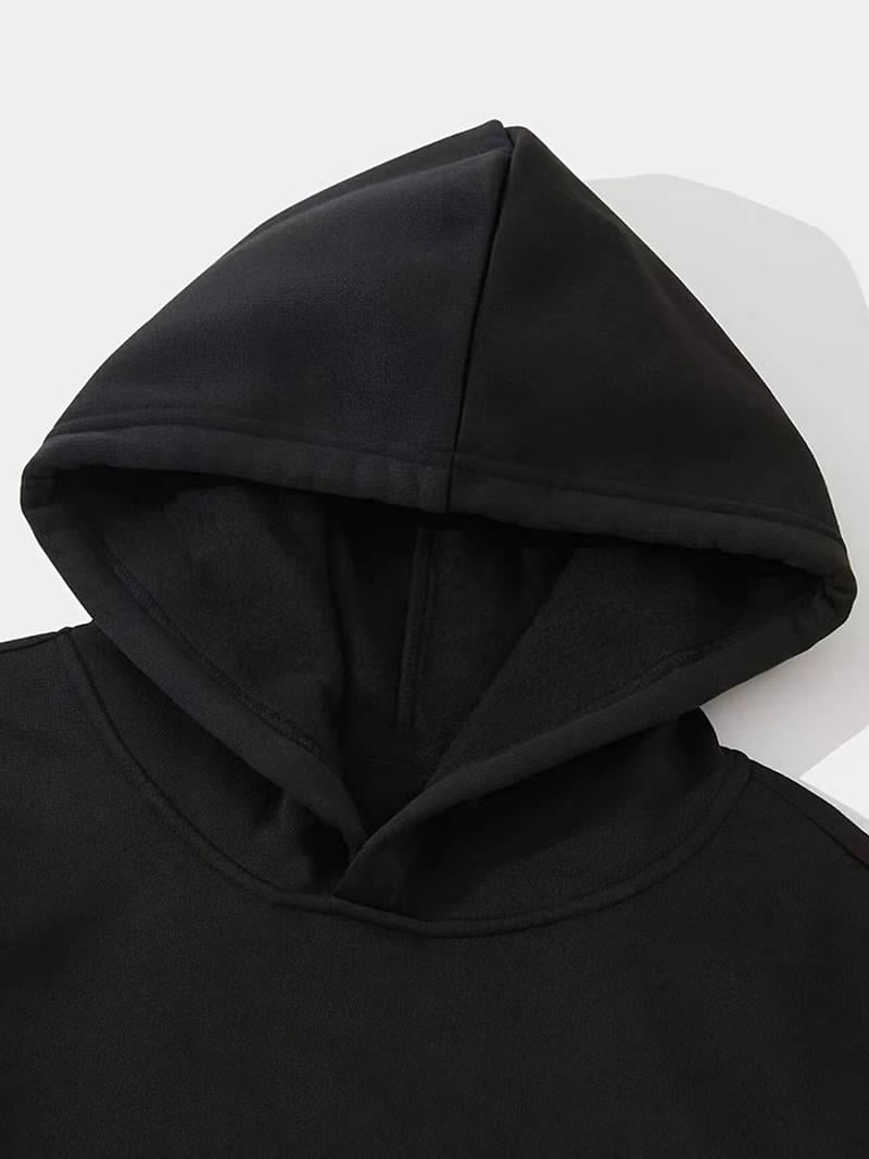 Bacstabbed Baskılı Siyah Kapşonlu Sweatshirt 
