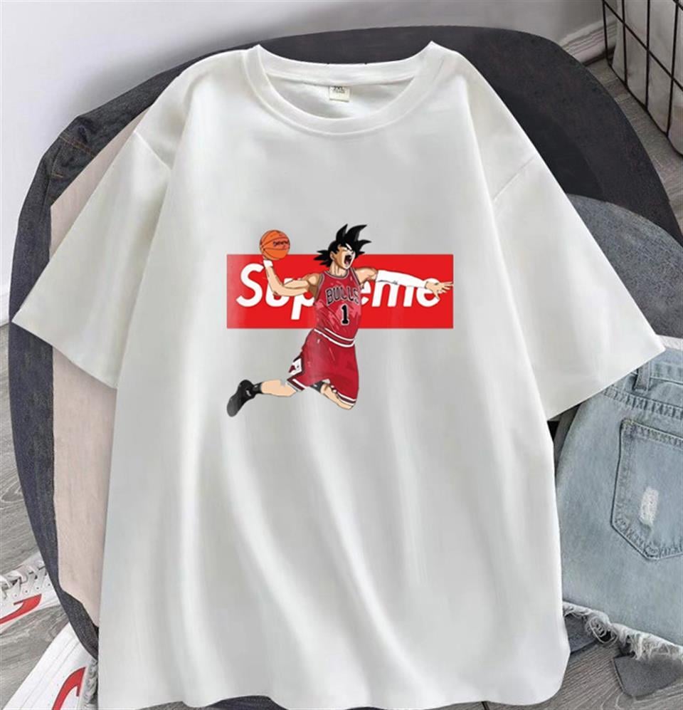 Basketball Boy Baskılı Beyaz Unisex Oversize T-shirt
