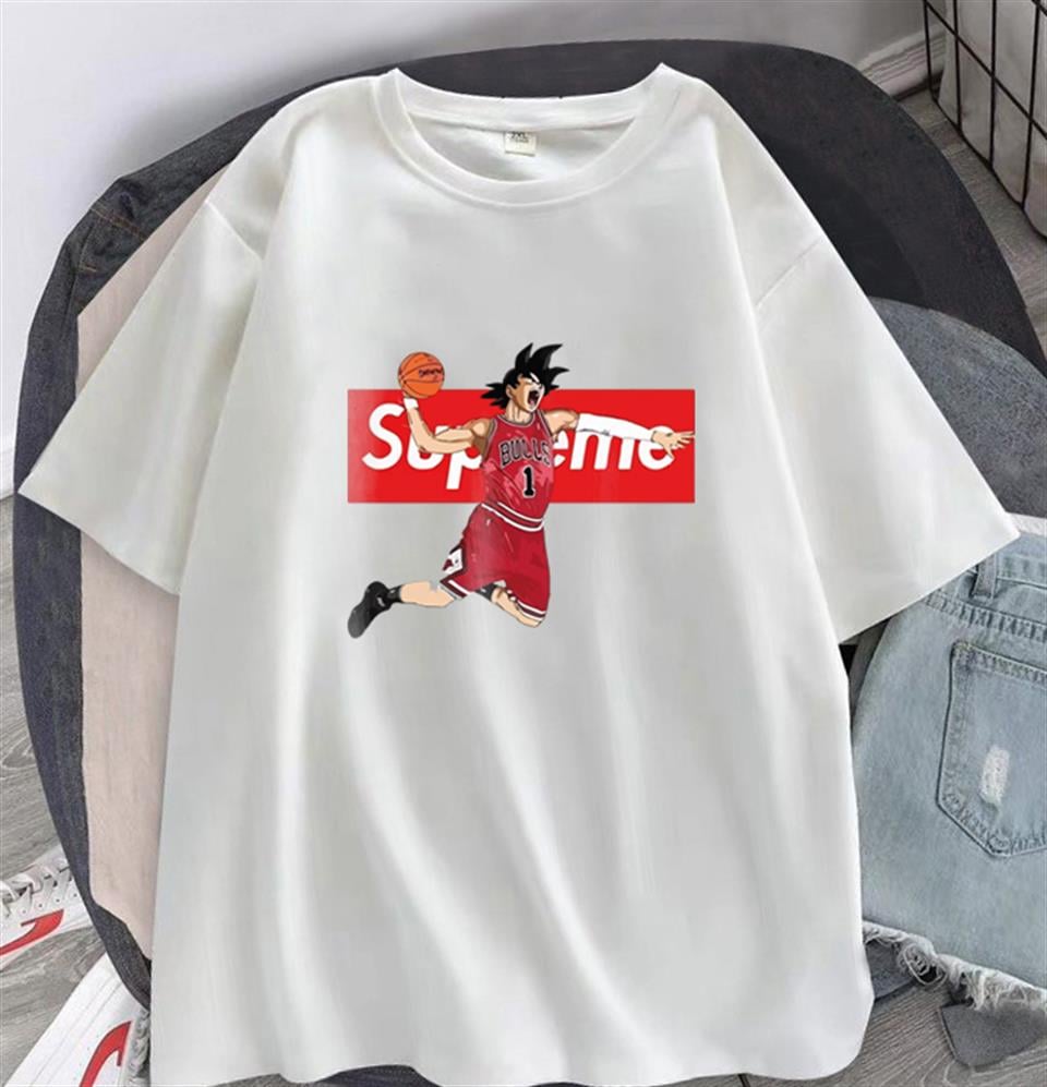 Basketball Boy Baskılı Beyaz Unisex Oversize T-shirt