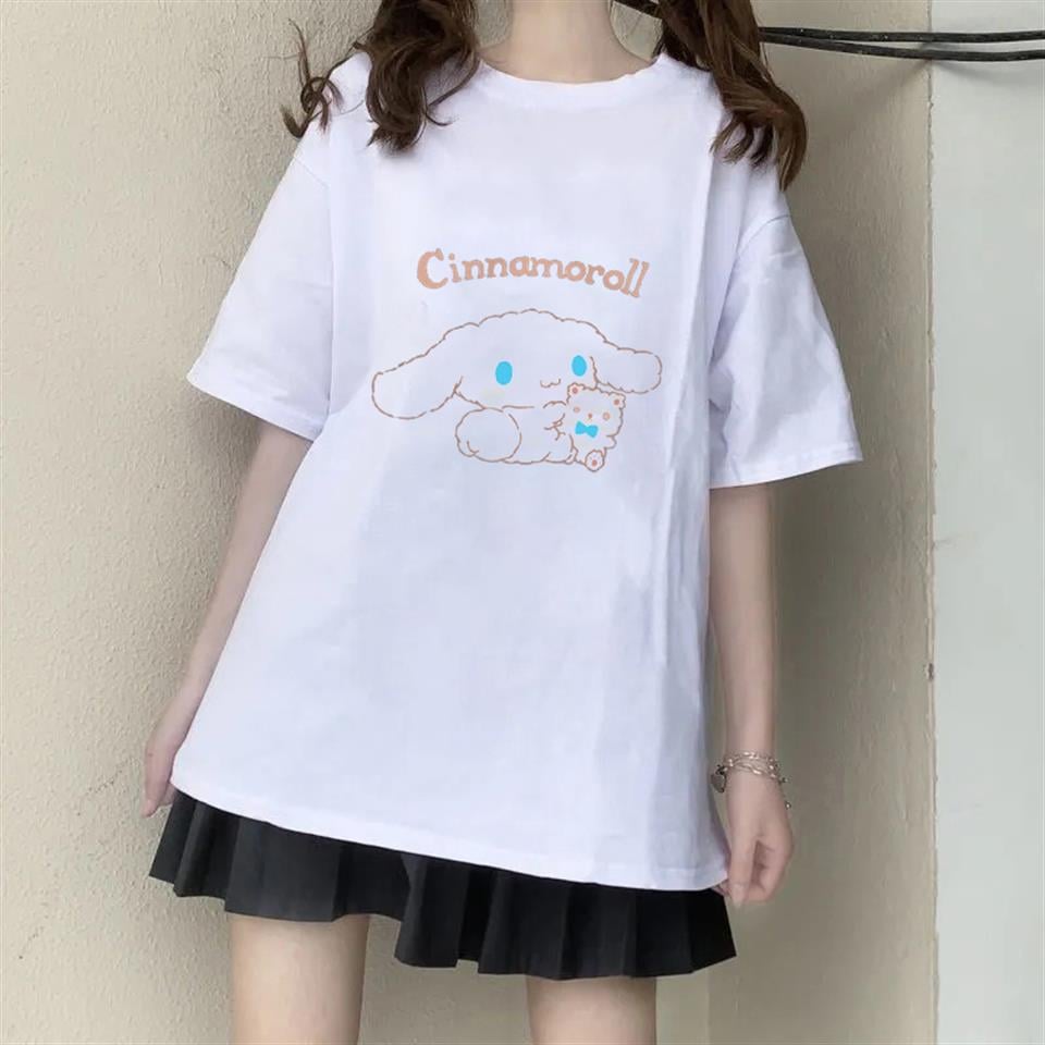Bear & Cinnamoroll Beyaz Unisex Oversize T-shirt