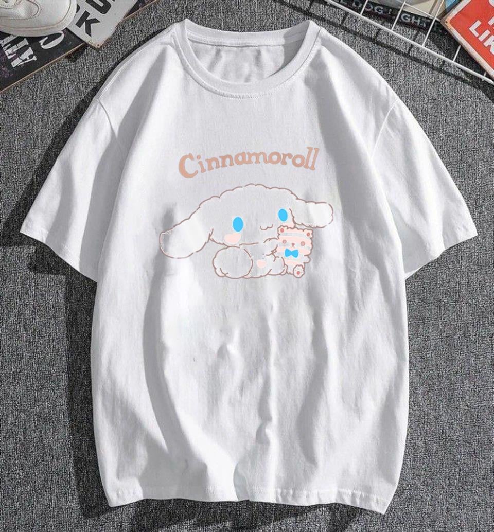 Bear & Cinnamoroll Beyaz Unisex Oversize T-shirt
